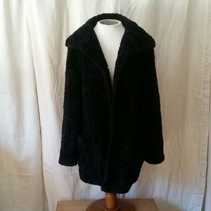 Vintage 1950s black faux fur